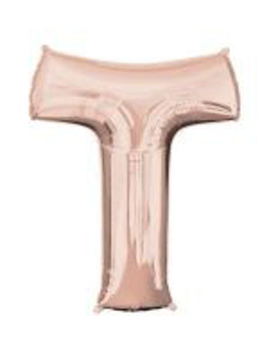 Picture of ROSE GOLD LETTER T FOIL BALLOON